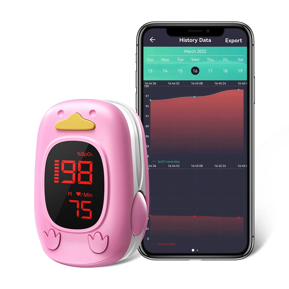 

HealthTree Baby Finger Pulse Oximeter Pediatric Oximetro De Dedo SpO2 PR OLED Children Kids Infants Pulsioximetro