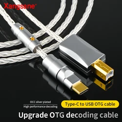 6N OCC silver plated type c otg decoding cable usb b lighting interface mobile computer dac cable sound card printer