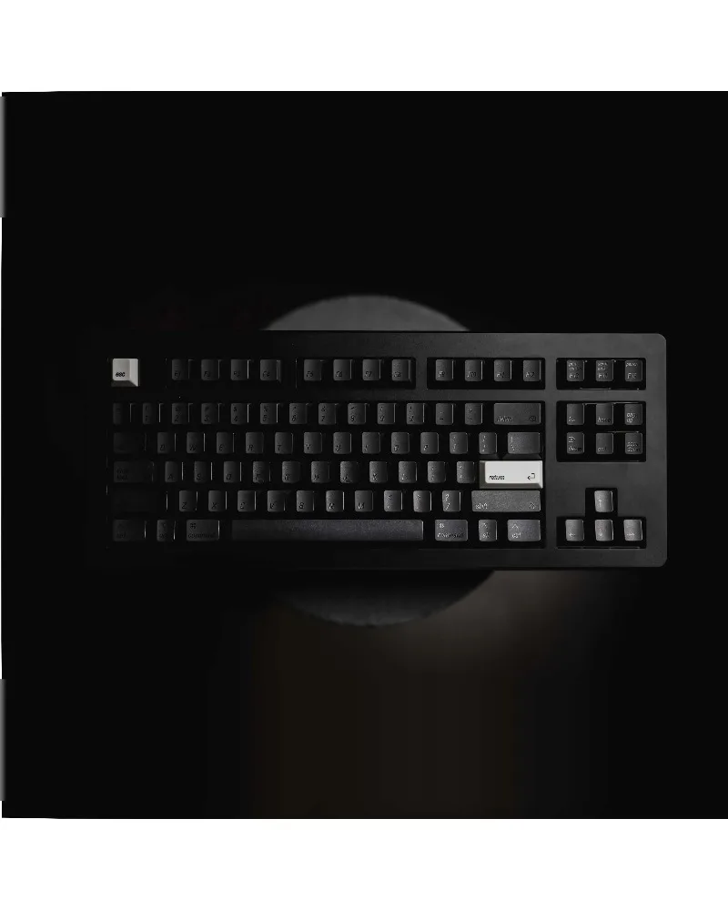 monochrome black grey white pbt keycaps set durable high quality for gaming mechanical keyboards