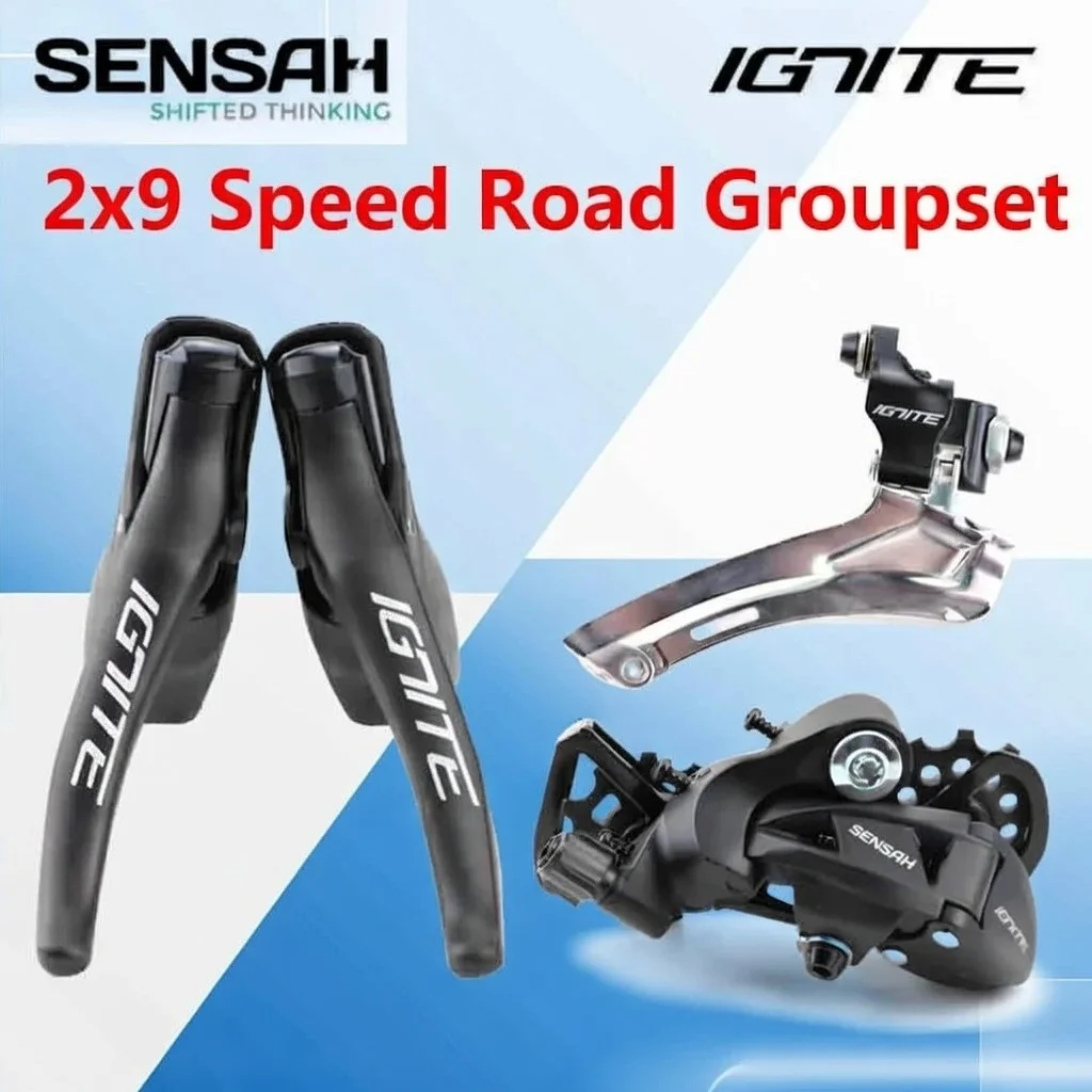 

SENSAH IGNITE 2x9 Speed Road Groupset Dual-Control Lever Front/Rear Derailleur Fit Shimano Tiagra/Sora/R7000