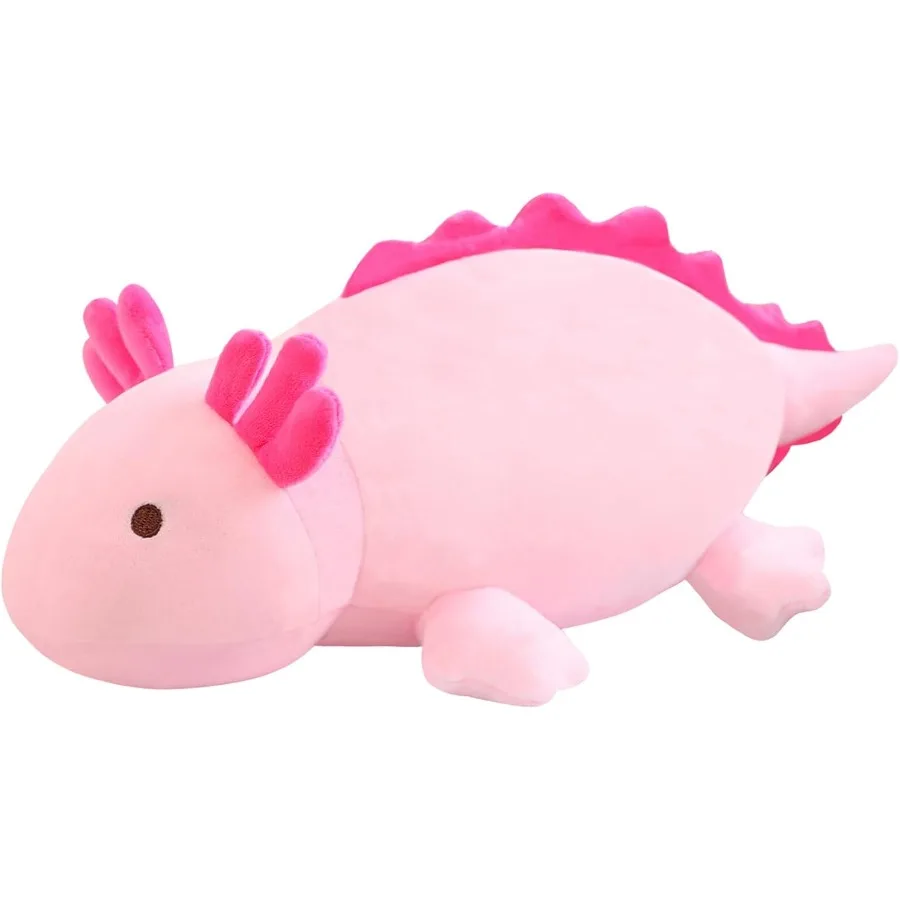 Brinquedo de pelúcia axolotl ponderado rosa 23,6 polegadas 3,1 lbs travesseiro de pelúcia fofo para meninas meninos presente macio huggable rosa preenchido com