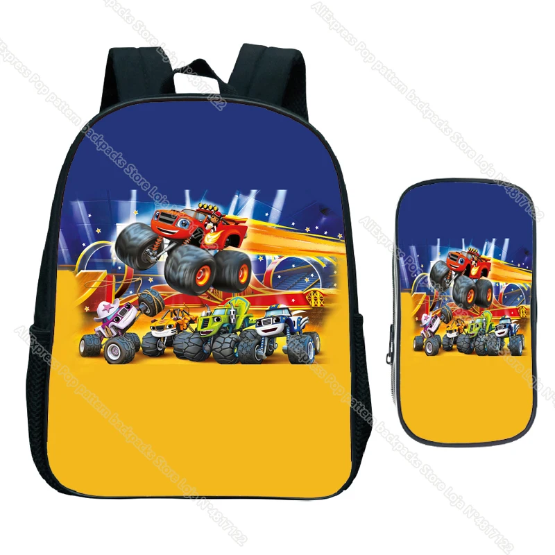 Blaze and the Monster Machines School Bag 2pcs Blaze Car Children Nursery Backpack Boy Girl Kids Toddler Rucksuck Baby Gift