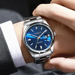 Men’s Luxury Alloy Quartz Fashion Wristwatches Waterproof Stainless Steel Casual Male Watch Business Sports Watch for Man