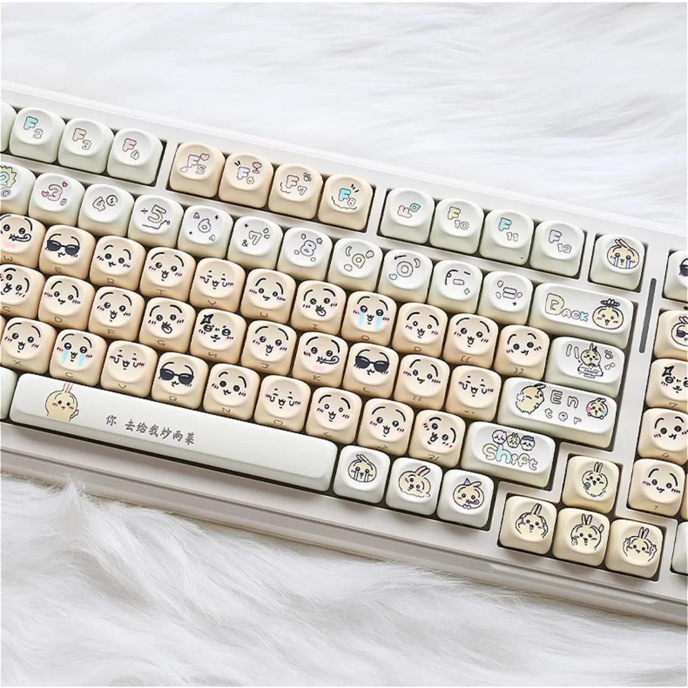 Imagem -04 - Bonito Leite Branco Teclado Mecânico 136 Teclas Teclas Moa Pbt Uso para 60 64 84 98 108 Gaming mx Switch