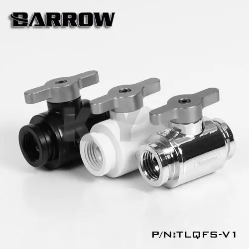 Barrow Water Cooling Mini Double Female Thread Ball Valve สีเทา Lever TLQFS-V1