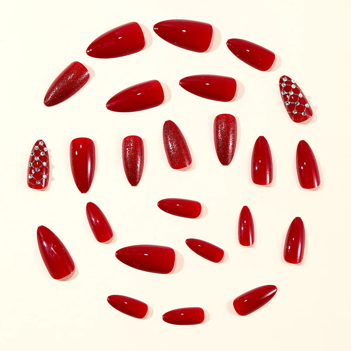 Side view showing nail thickness and hybrid shape