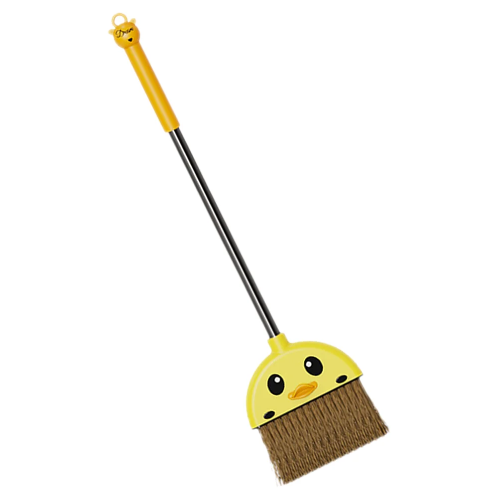 Little Yellow Duck Broom Brooms Small Toddler Toy Whisk Children Cleaning for Kids Lovely Long Handle Mini