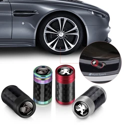 4PCS Carbon Fiber Metal Car Badge Wheel Tires Valve Caps Accessories For Peugeot 3008 5008 208 407 406 4008 206 308 307 301 207