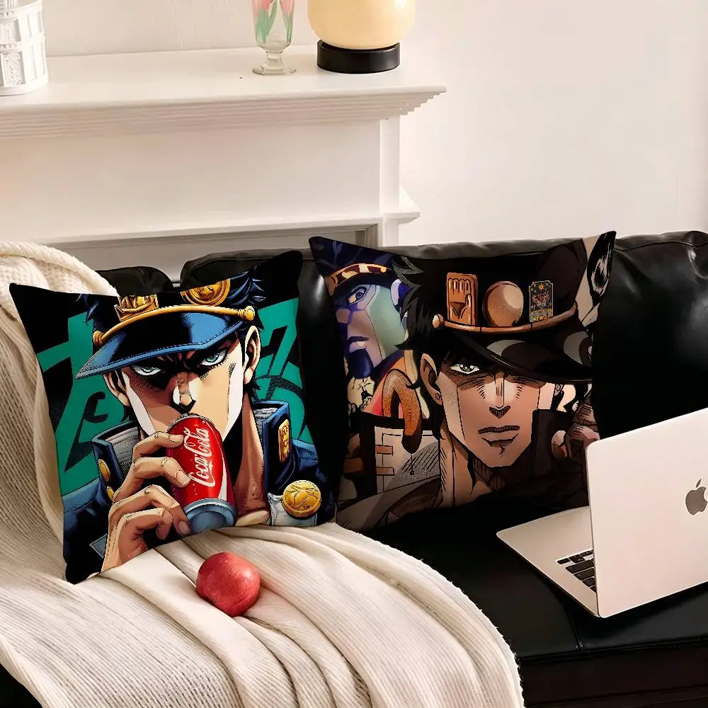 1pc Cartoon Characters Jotaro Kujo Pillow Case Fashion Square Pillowcase Bedroom Sofa Room Ins Decoration Leisure