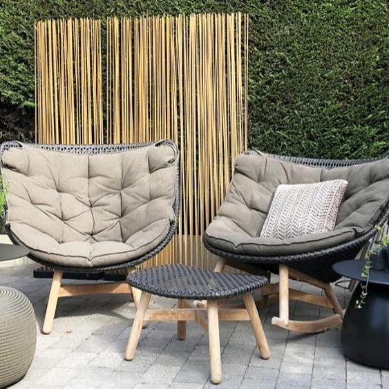 Gartenmöbel Rattanstühle mit hoher Rückenlehne für den Außenbereich