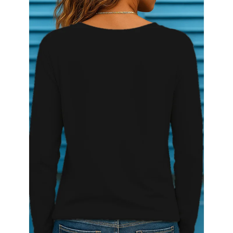 Women's Long Sleeve T-Shirt Thick Thighs & Pretty Eyes Bold Slogan Graphic Crew Neck Slim Fit Spring Fall Tops