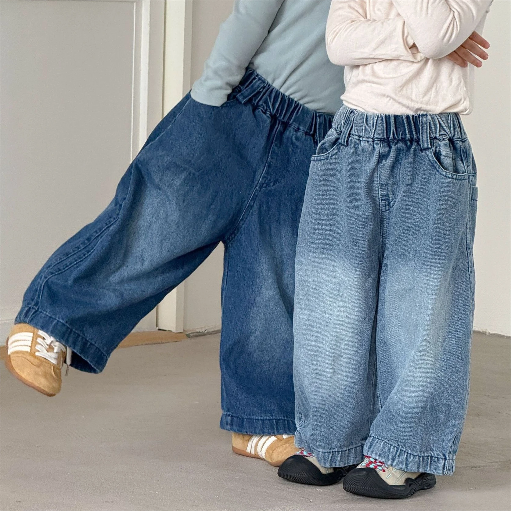 Pants 2026 Autumn and Winter New Children's Wear Korean Style Boys and Girls Fashion Casual Wide Leg Cowboy Scimitar Pants