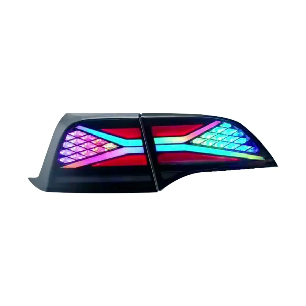Car Rear Lamp Light RGB Tail Lights For Model 3 Model Y 2018 - 2022 Car Start Up Animation Rear Lamp X-menTaillight Assemblys