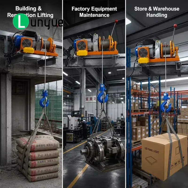220V 1 Ton Electric Wire Rope Winch with Clutch Heavy Duty for Off Road Vehicles Workshop Mining Applications Hot Selling