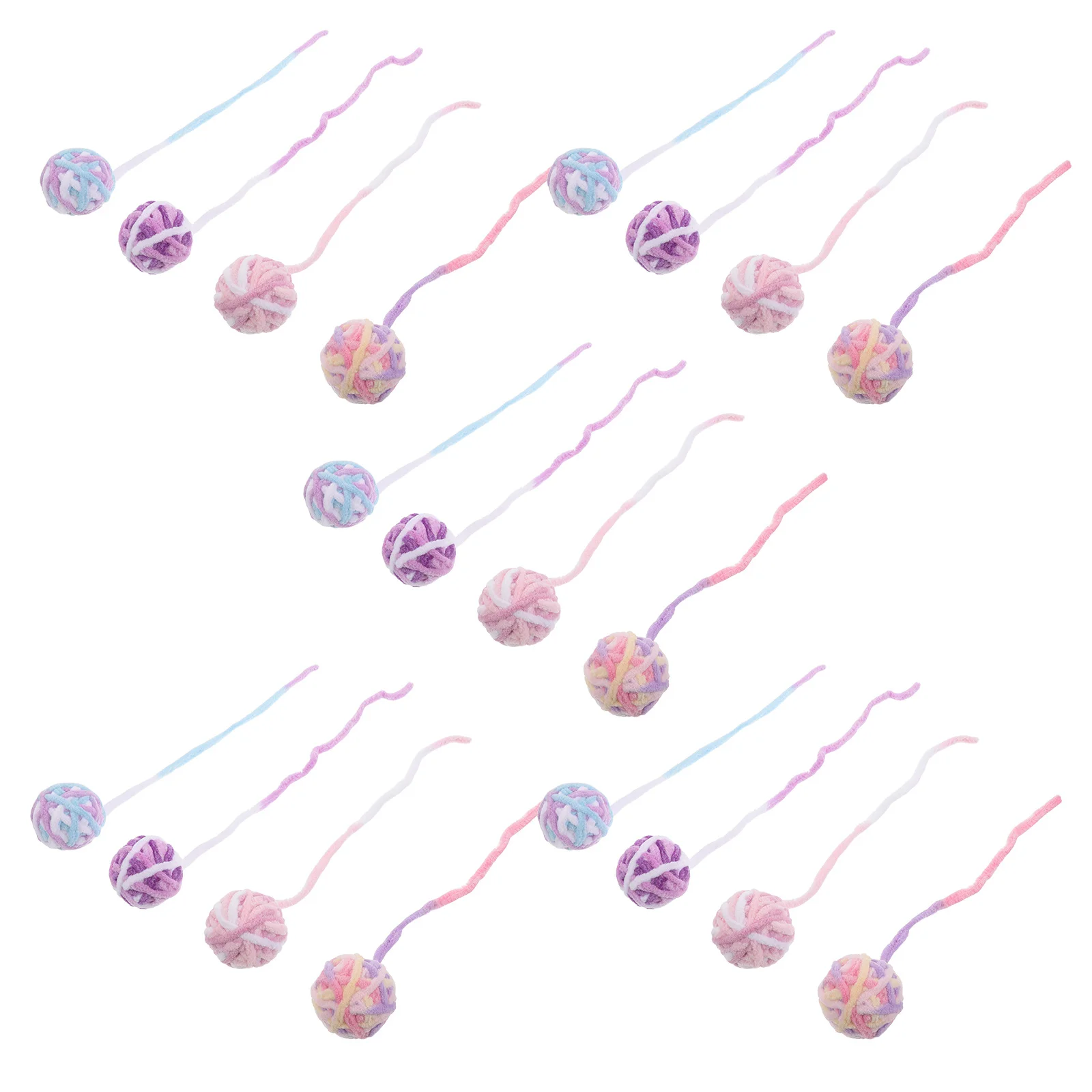 

20pcs Cat Toys: Wool Ball Kitten Balls For Indoor Cats Teething Chew Sound Chirping Tail Play Relief