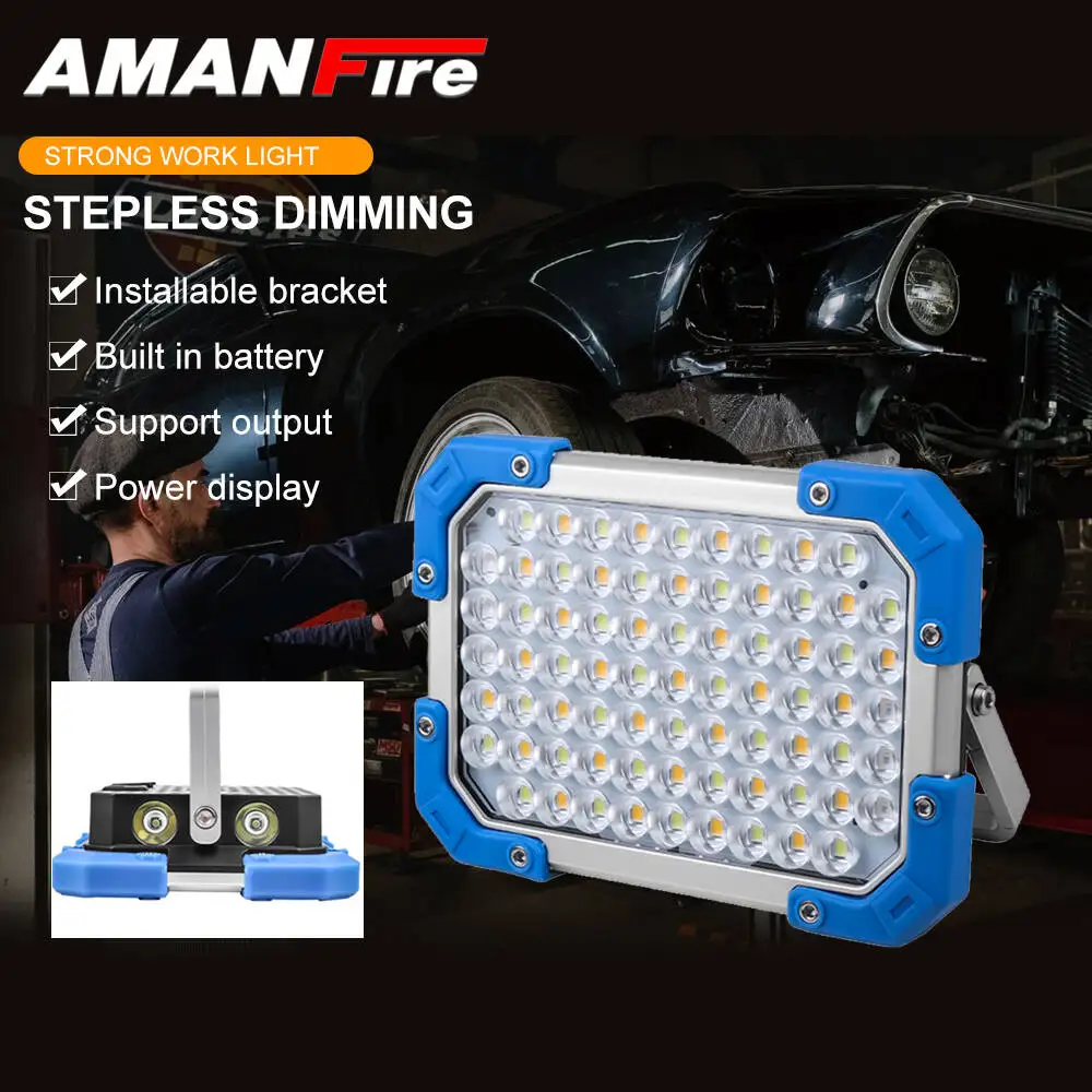 

Amanfire F023-1 Рабочий фонарь 1000LM Кемпинговый светильник Супер яркий бесступенчатый регулируемый магнитный портативный зарядный рабочий фонарь