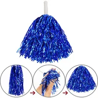 2PCS Cheerleading Pom Poms with Handle Metallic Foil Plastic Cheerleade Pompoms Spirit Team Game Sport Dancing Party Favors 5