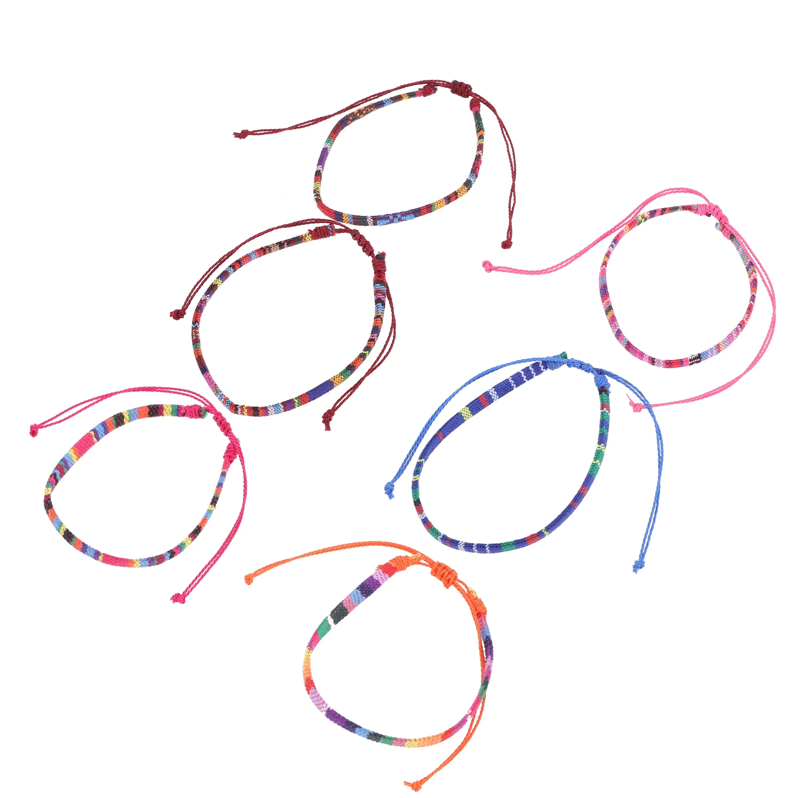 

6pcs Braided Anklets Adjustable For Women Summer Beach String Anklet Woven Chain Friendship Gift Travel Accessory