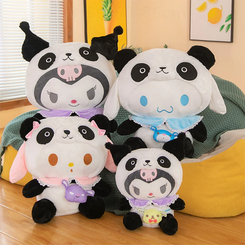 

Новая 60 см плюшевая игрушка Sanrio Kawaii Kuromi Melody, мягкая кукла, подушка, милая трансформирующая Cinnamoroll, детский подарок на день рождения, Рождество, плюшевая игрушка