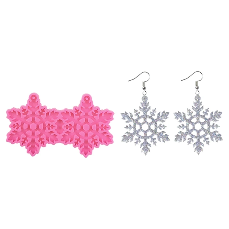 M2EA fai da te resina epossidica cristallo orecchino stampo in Silicone fiocco di neve orecchini pendenti stampo