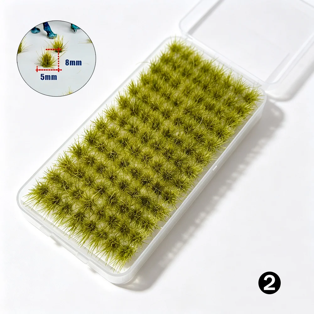 104 Teile/schachtel Miniatur 5mm/8mm Statische Gras Cluster Modell Kit Diy Garten Rasen Landschaft Layout Materialien Diorama Zubehör – Detail 3
