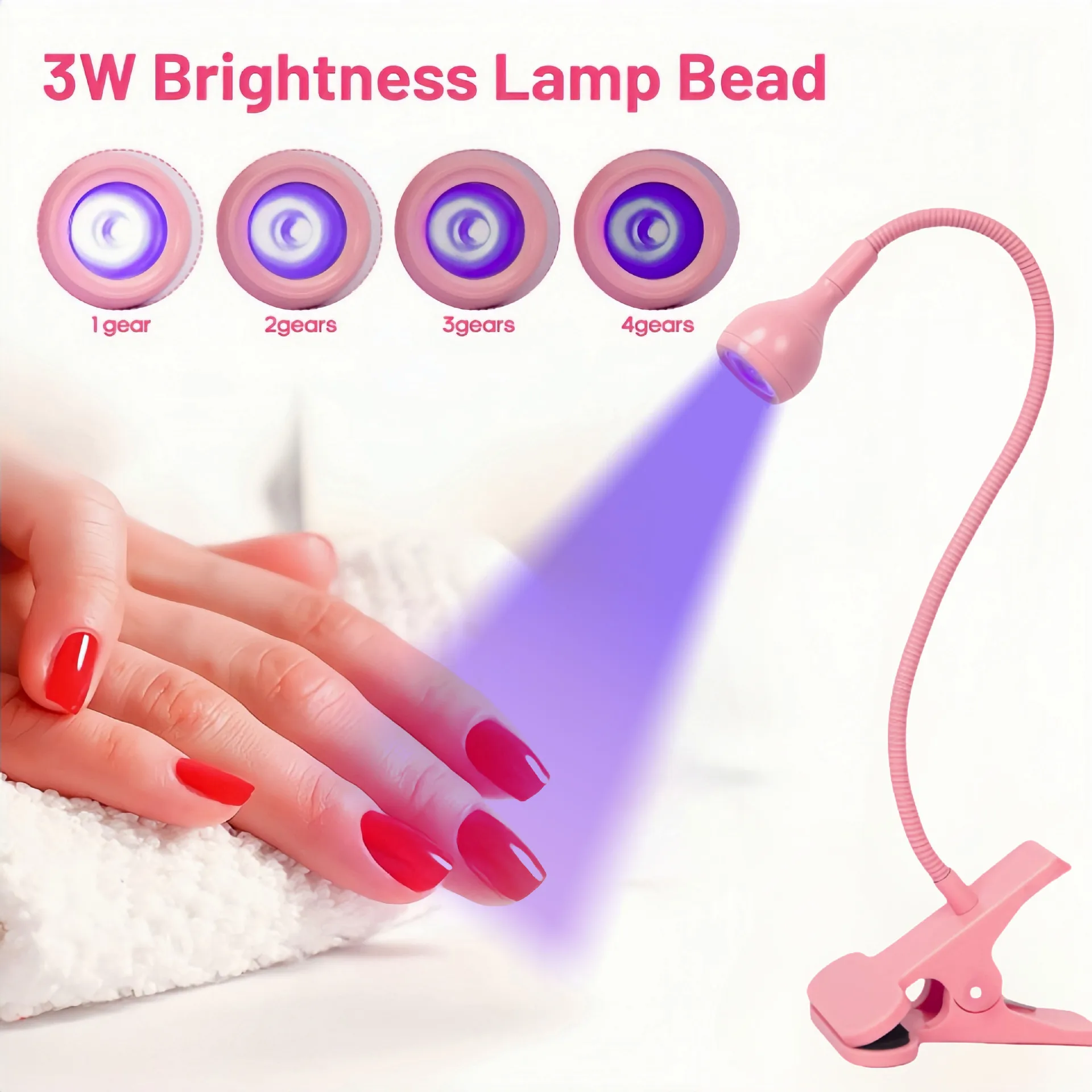 เครื่องเป่าเล็บ Light UV เล็บโคมไฟ 395nm ความยาวคลื่น Clip-on โต๊ะ Mini USB สําหรับเจลเล็บ ongle เล็บเครื่องมือ Salon