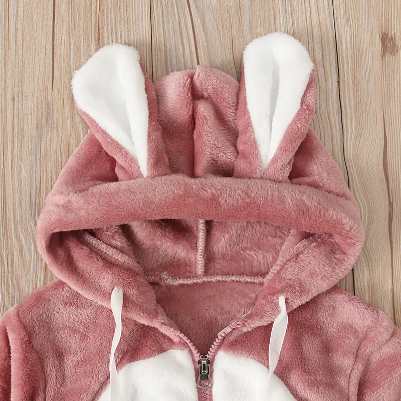 Baby Girl Romper Clothes Fleece Hooded Footies Long Sleeve Toddler Boy Jumpsuit Winter Overalls Newborn Infant Playsuit A659