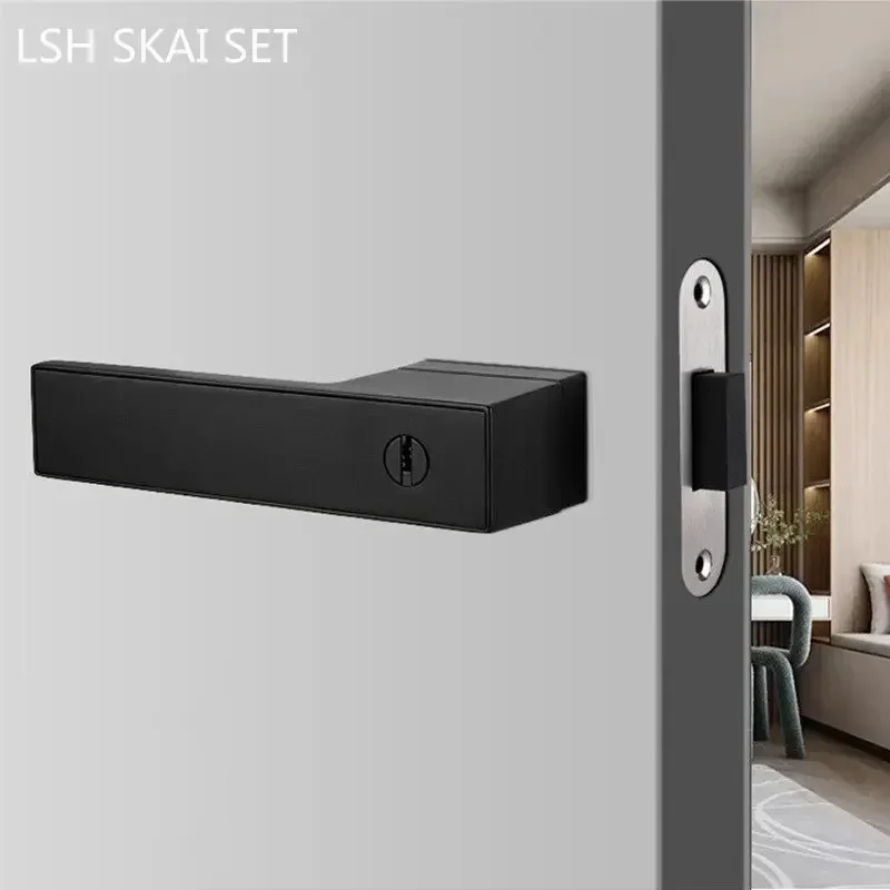 Modern Zinc Alloy Magnetic Suction Door Lock Mute Security Door Locks Indoor Single Tongue Deadbolt Lockset Hardware Fitting