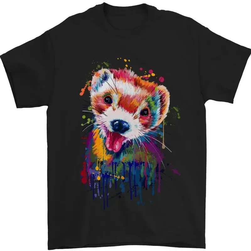 Ferret Watercolour Mens T-Shirt 100% Cotton