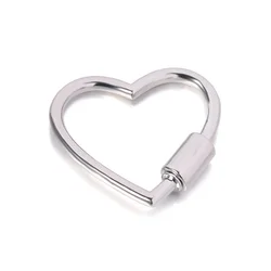 Heart Shaped Opening Buckle Metal Spring Gate Ring Keychain Dog Chain Connection Buckles Bag Lanyards Clip Hook DIY Accessories