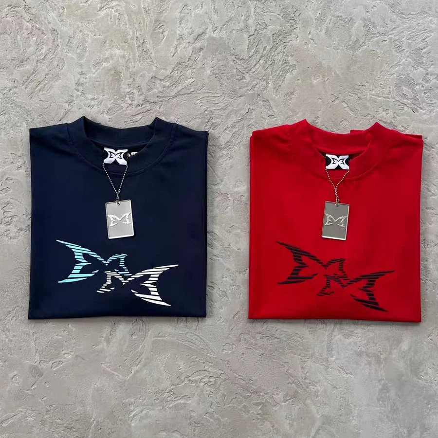 

Синяя, красная футболка Mertra для мужчин и женщин, футболка высшего качества