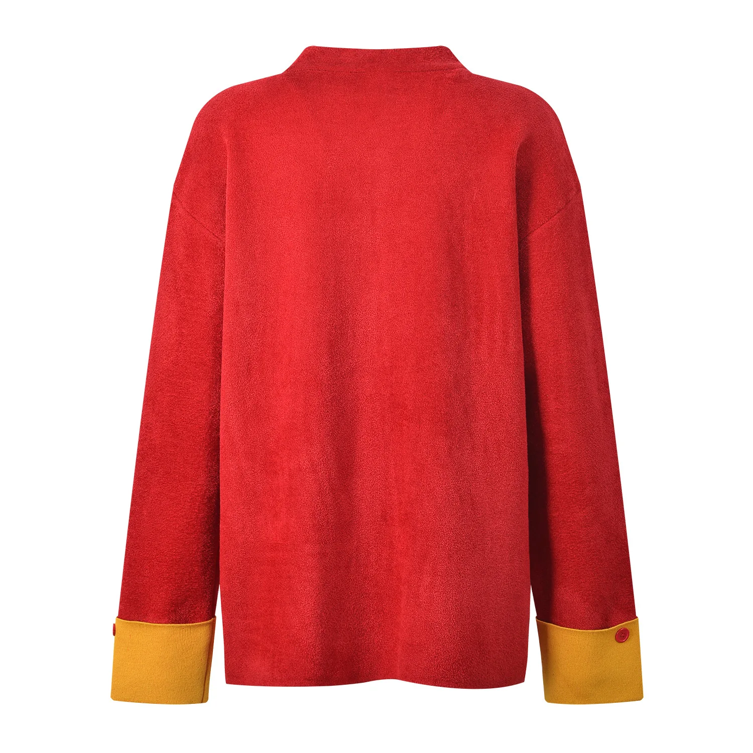 

2025 New Design Bear Doll Top Chinese Sle Button Red Commute Sle Knitted Sweater for Women with iny Tead