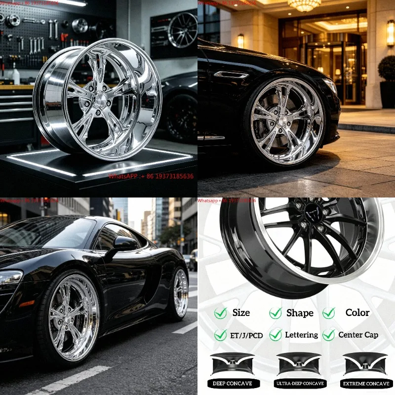 Source Factory Sales New Customize Forged Monoblock Deep Dish Wheels 15 Inch Aluminum Alloy Car Rims Modified