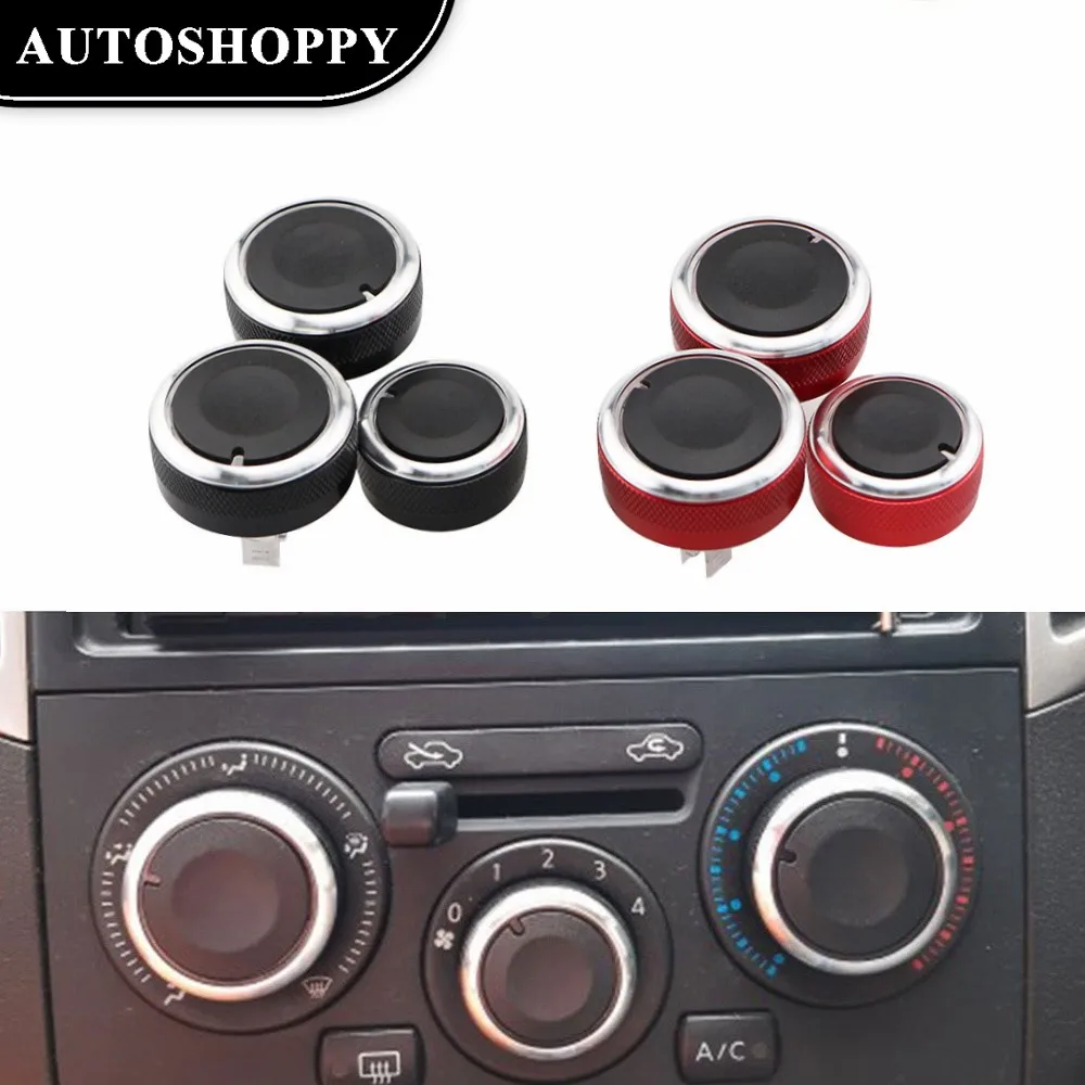 

For Nissan TIIDA NV200 LIVINA 04-10 Geniss Sylphy 2012 3Pcsset Aluminum Alloy Car Air Condition Button Knob Accessories