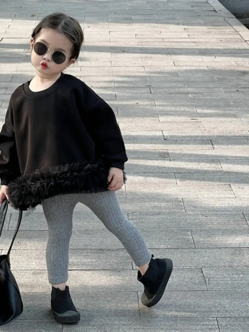 Winter Warm Girls Gauzy Skirt thick Pullovers Female Children Plus Velvet Tops Cotton Kids Clothes Clothing Streetwear Dresses