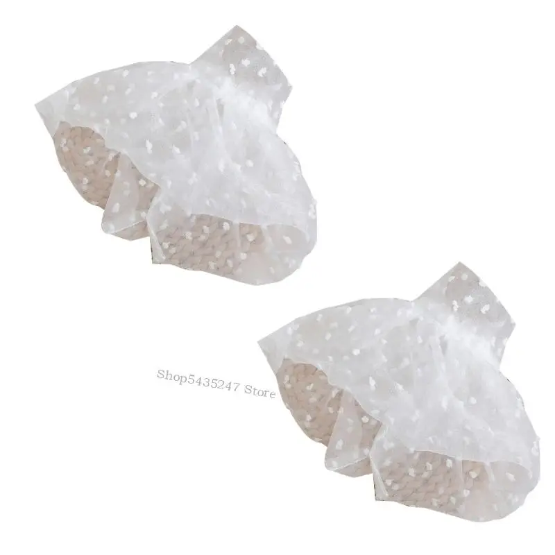 

Elegant Sheer Arm Cover Elastic Wrist Cuffs Decorative Sleeves for Women Sweater H7EF