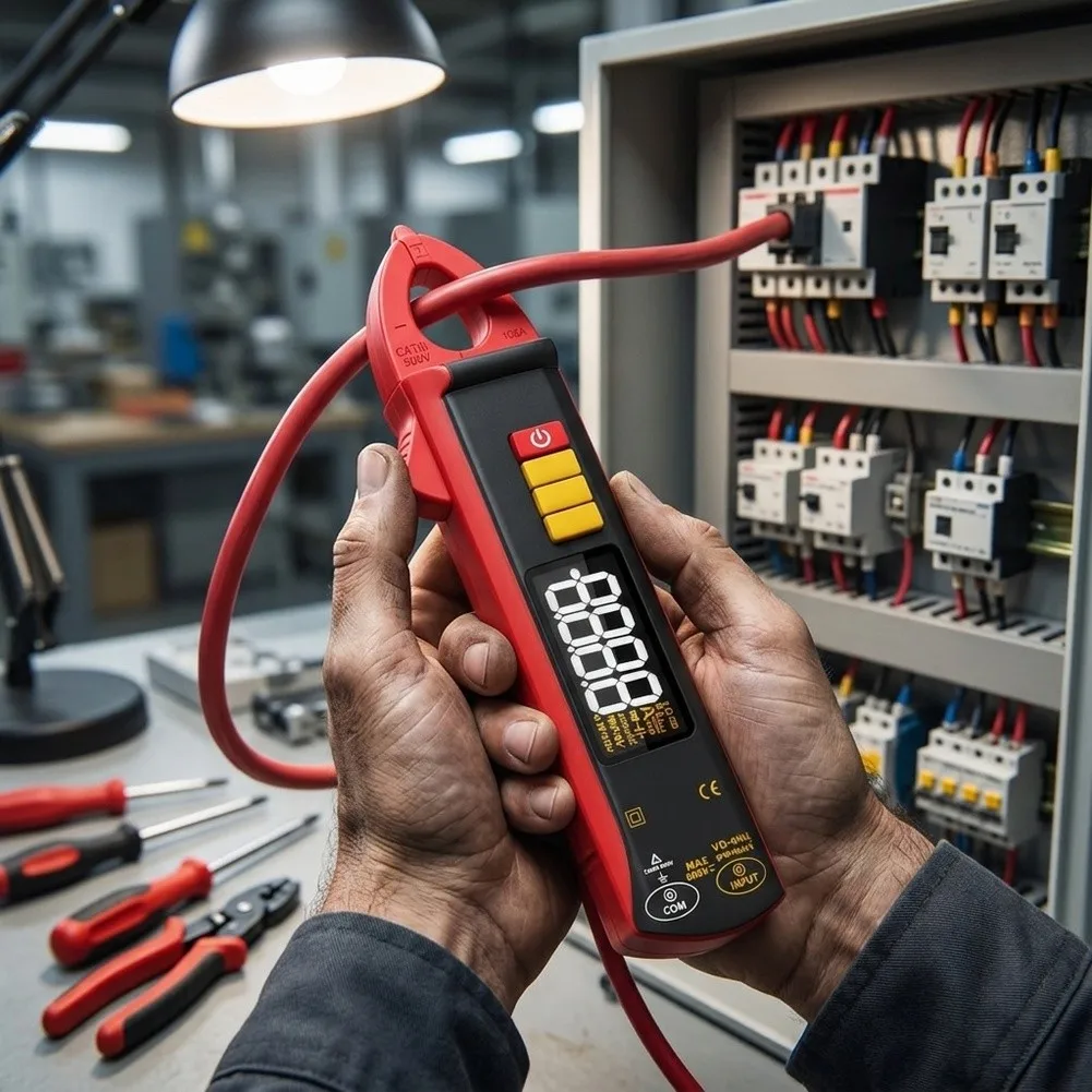 Digital Clamp Meter for UX1 100A with Non-Contact Voltage Detection LCD Display for Electrical System Diagnostics