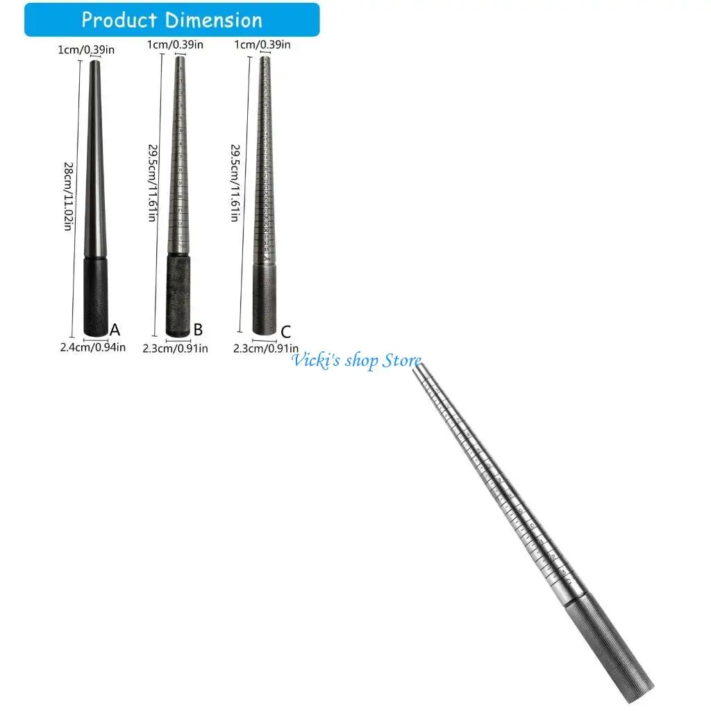 

Rings Sizer Crafting Tool for Jewelry Makers Sturdy Stainless Steel Mandrel