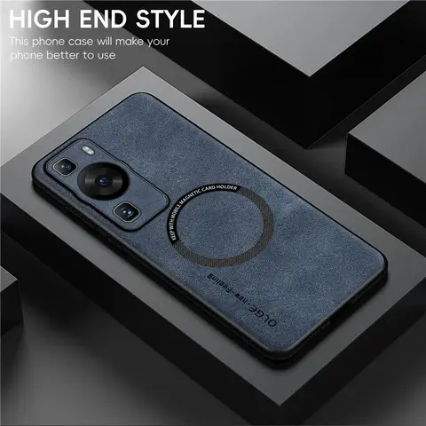 Sheepskin Magnetic Leather Case For Huawei P60 P50 P40 Pro Nova 12 11 10 9 Pro SE For Magsafe Case For Mate 60 50 40 Pro Plus 5G