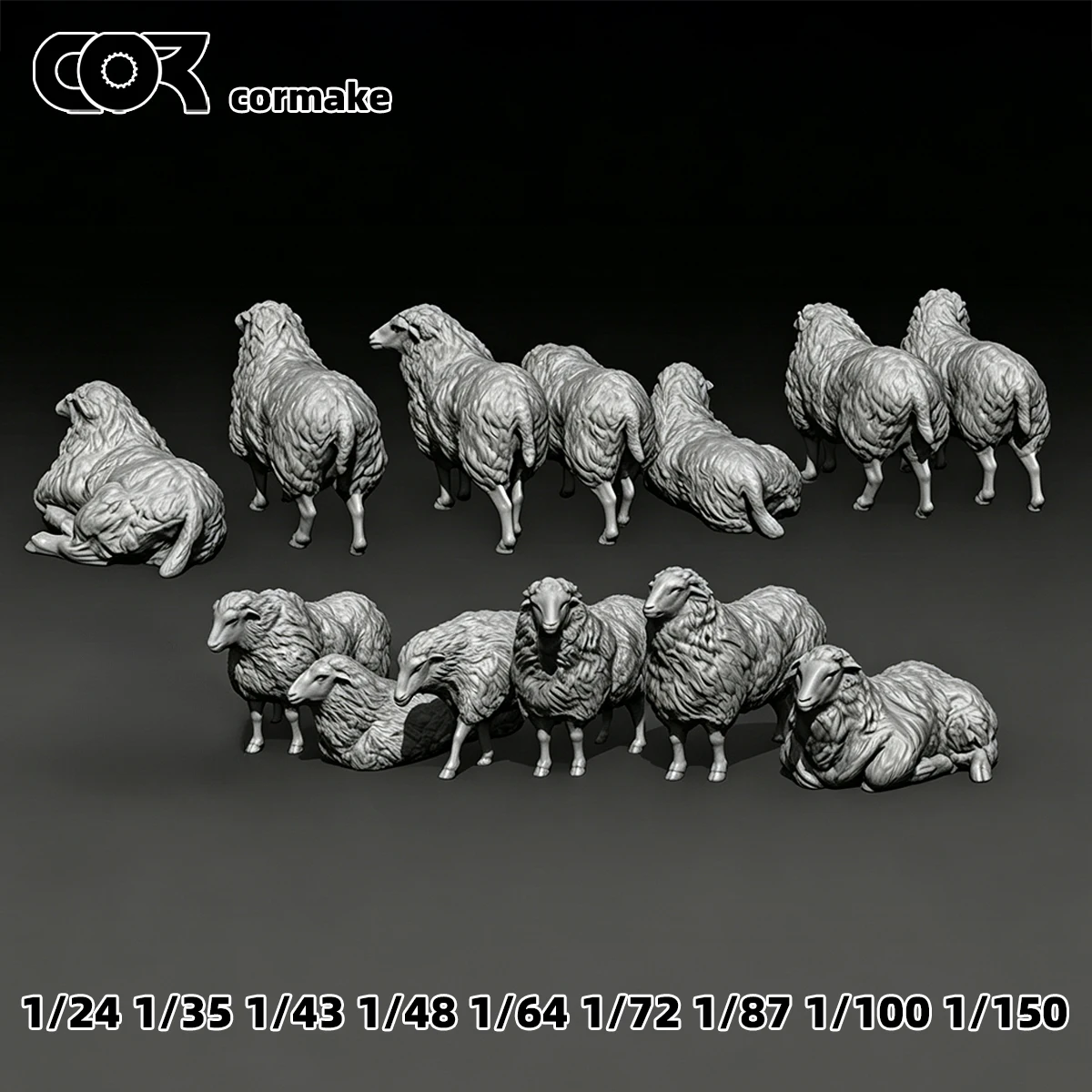 1/35 1/48 1/72 Scale Model Kit, 3D Resin Miniature Soldiers Figures, Unpainted Unassembled Sheep Flock Animals Model for Diorama