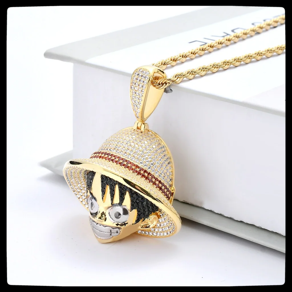 

One Piece Cartoon Luffy necklaces Men Hip Hop Pendant Accessories Halloween European and American Style Birthday Gifts