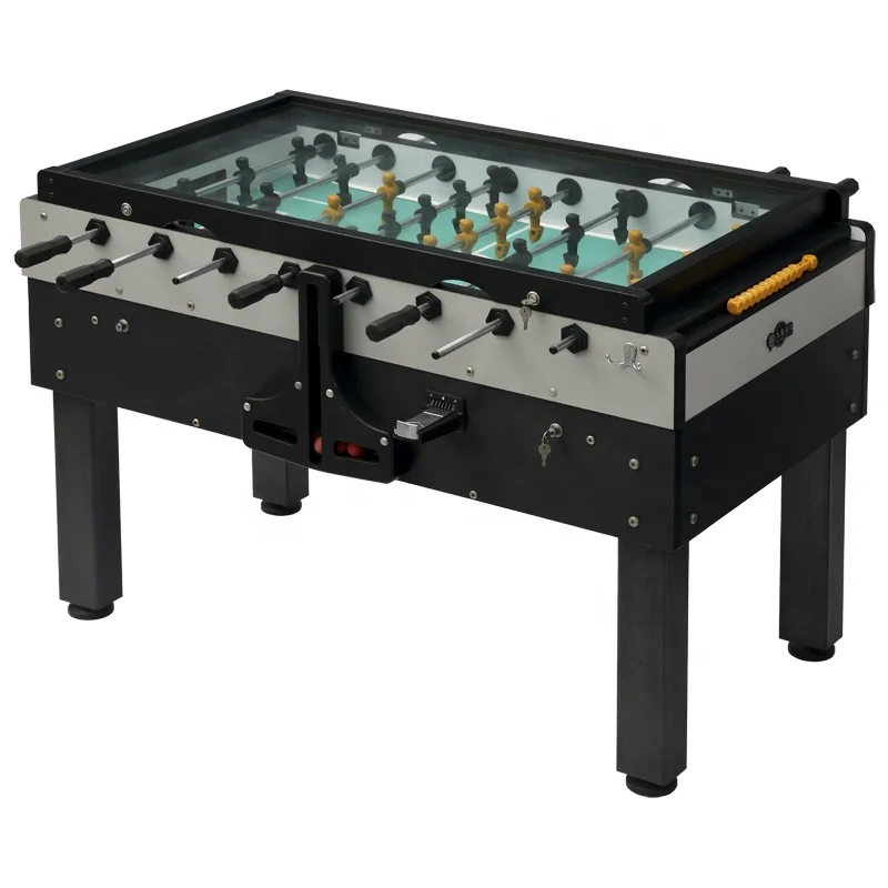 CLASSIC DESIGN Professional Glass Top Coin Operated Soccer Table