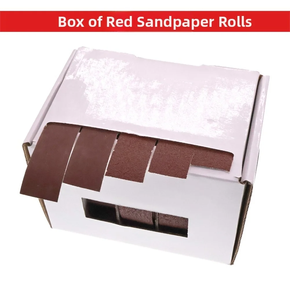 2026 Red Aluminum Oxide Pull Out Sandpaper Roll 2.5x500cm Flocking Backing For Woodworking Furniture Polishing DIY Tools