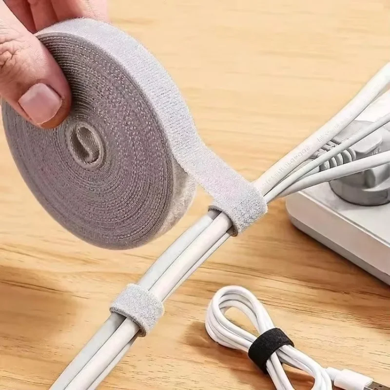 5M Reusable Cable Organizer Wire Winder Tape Data Cable Storage Protector for iPhone Xiaomi Samsung Desk Charger Cable Tape