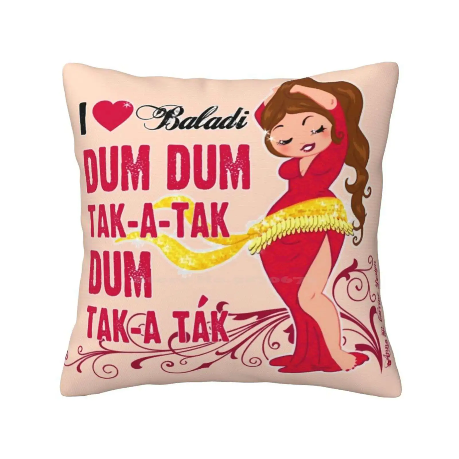 Bellydancer-Baladi Home Sofa Car Cushion Cover Pillowcase Baladi Bellydancer Danza Del Ventre Raks Sharki Raqs Sharqi Danse Du