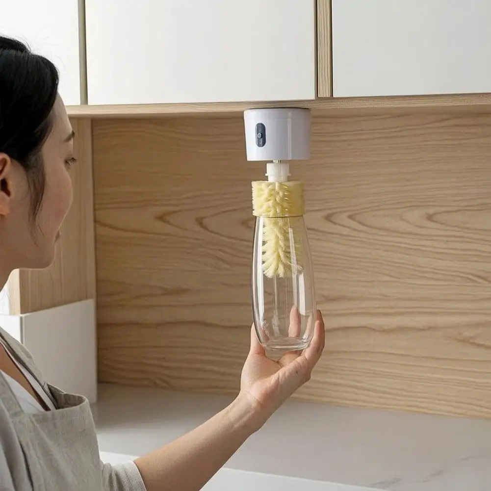 Bottle Brush Cleaner Electric Brush with Double-sided Soft Pvc Brushes Multi-purpose Glass Cleaner for Baby Bottles Kitchenware