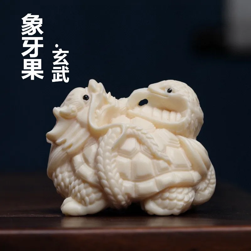 Ivory Nut Xuanwu Dragon Snake Decoration Car Home Small Hand Pieces Gift Collection Good Product Factory Direct Sales