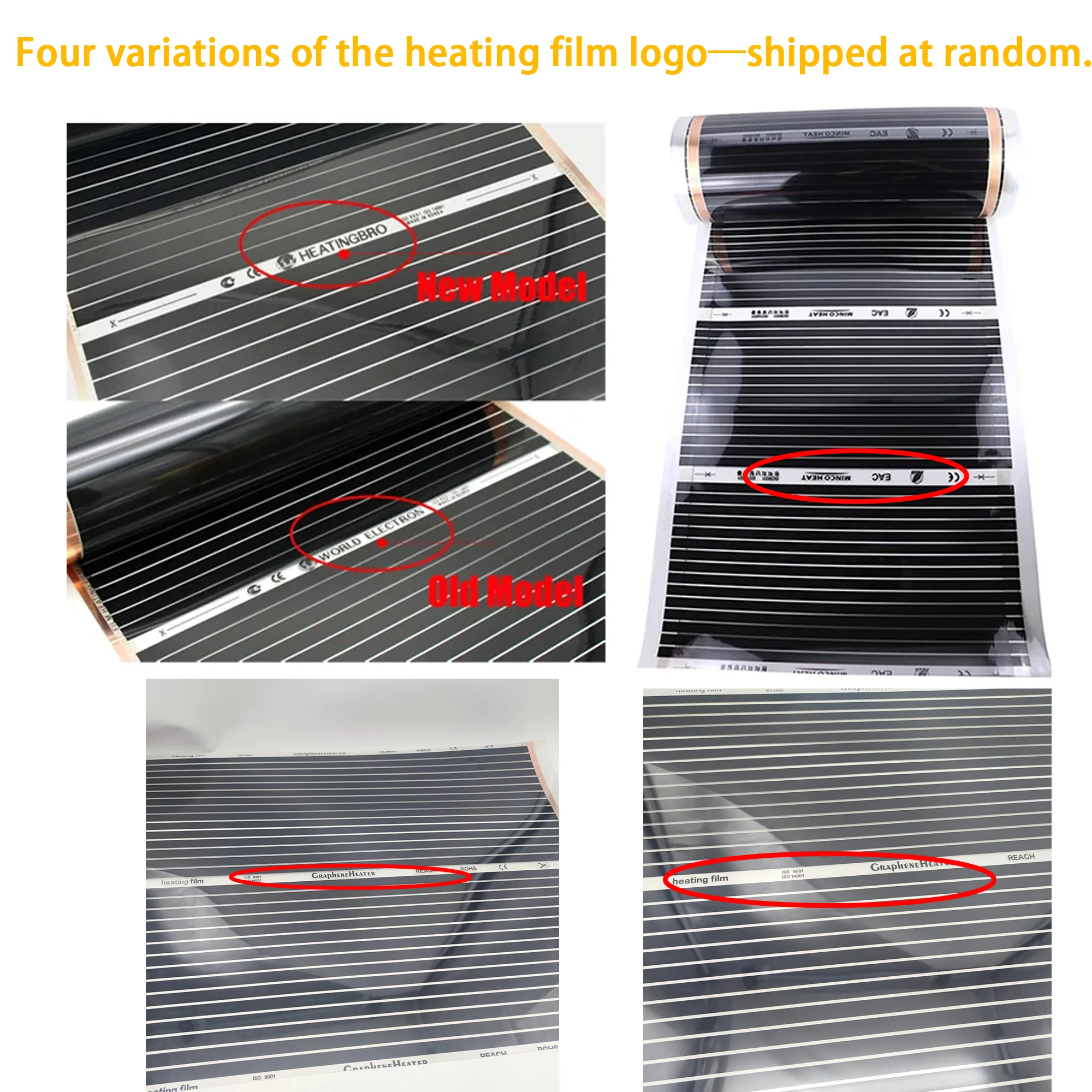 Minco Heat 220W/㎡ 50/80cm Width 10m2  Infrared Underfloor Heating Film with Wifi Thermostat Installation Kit