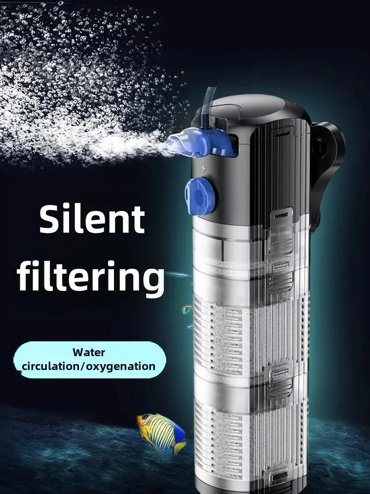 

The fish tank filter is equipped with a three-in-one clean water circulation oxygen pump that does not require water changes.