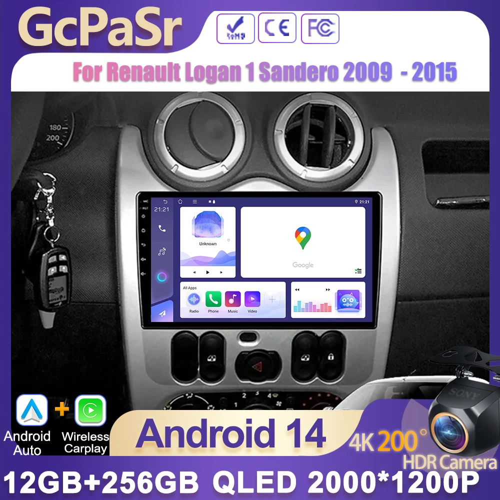 

Android 15 Car Radio For Renault Logan 1 Sandero 2009 2010 2011 2012 - 2015 Largus Dacia Duster Car Radi Multimedia GPS BT 5G